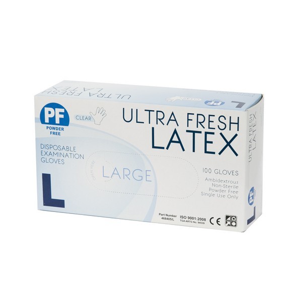 Latex Gloves Clear - Powder Free 